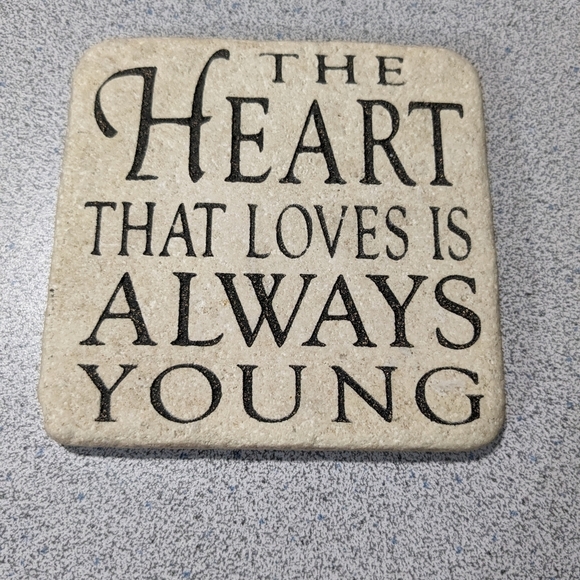 Red Deer Rock Services Ceramic stone texture tile with quote - Picture 1 of 6